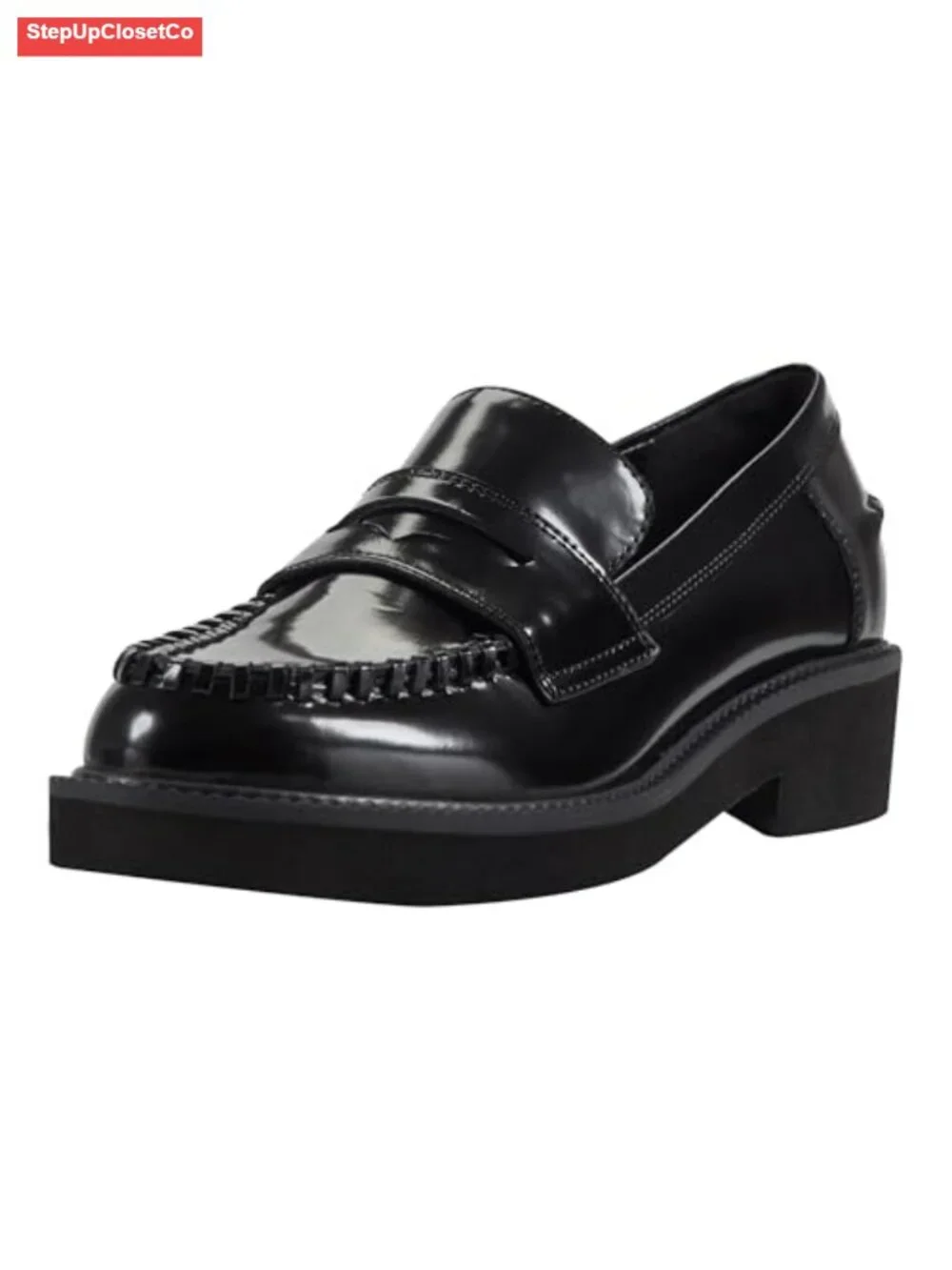 Marc Fisher LTD Dagman Slip-On Block Heel Loafers Leather Upper